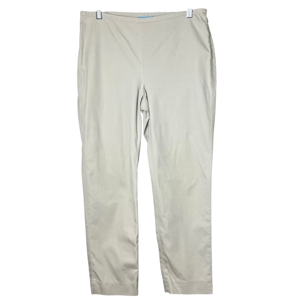 J. McLaughlin Slim Straight Stretch Ankle Pants Side Zip Tan Size 6
